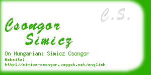 csongor simicz business card